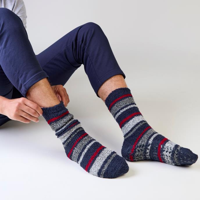 totes® Mens 3 Pack Supersoft Cosy Socks Navy Mix Extra Image 2